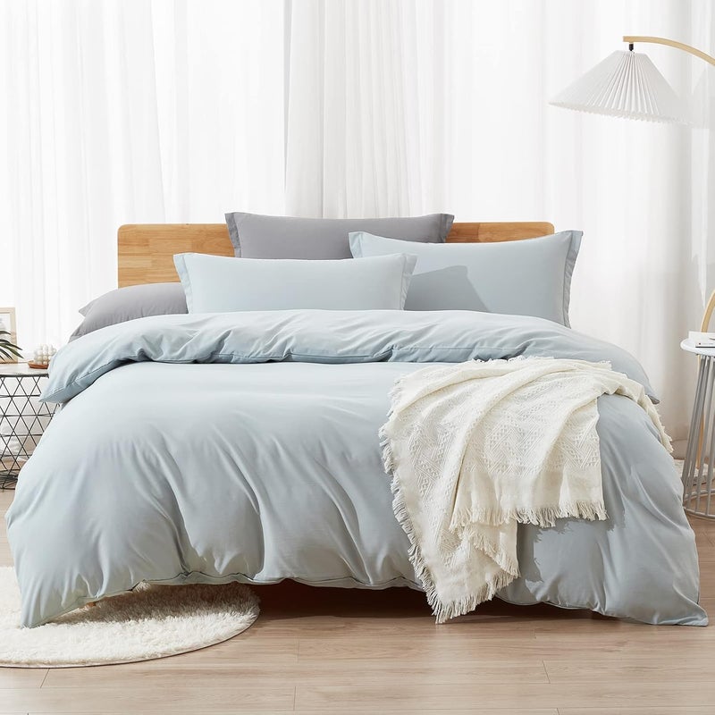 Dreaming Wapiti Duvet Cover Queen,Washed Microfiber Cornflower Blue Queen Size Duvet Cover Set,Solid Color - Soft and Breathable with Zipper Closure & Corner Ties (Cornflower Blue,Queen) - Image 1
